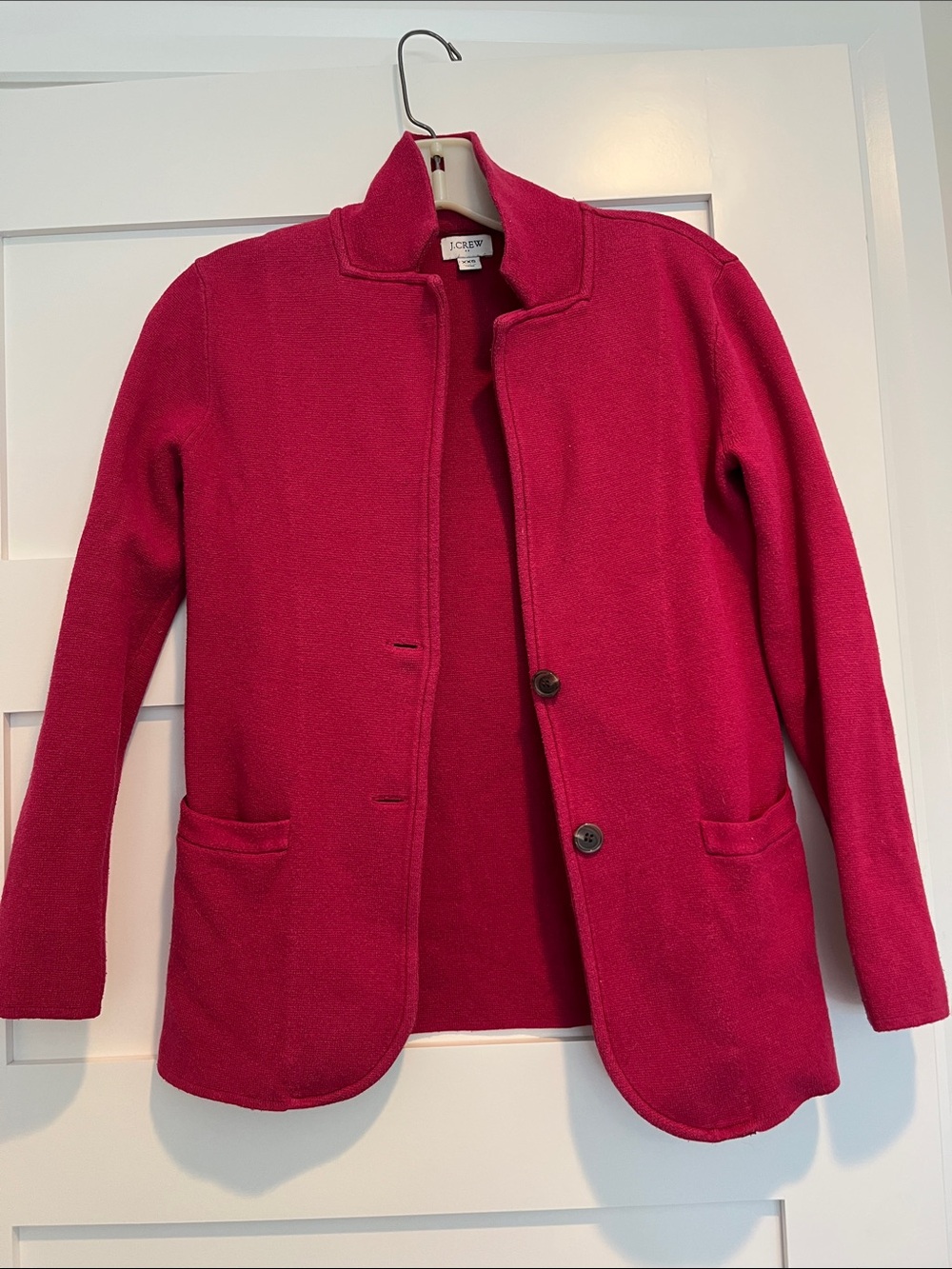 J. Crew Women's Bright Pink Button Front Blazer Jacket